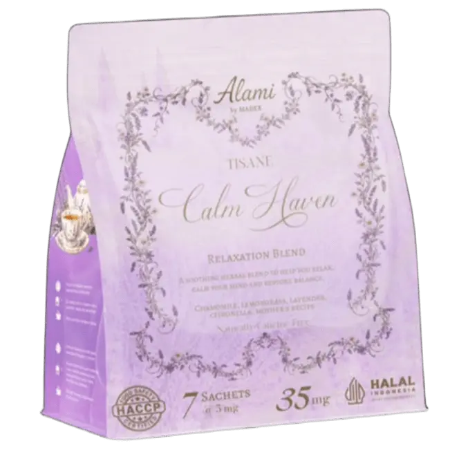 Calm Haven relaxation tisane with Chamomile, Lavender & Lemongrass – Alami by Mader