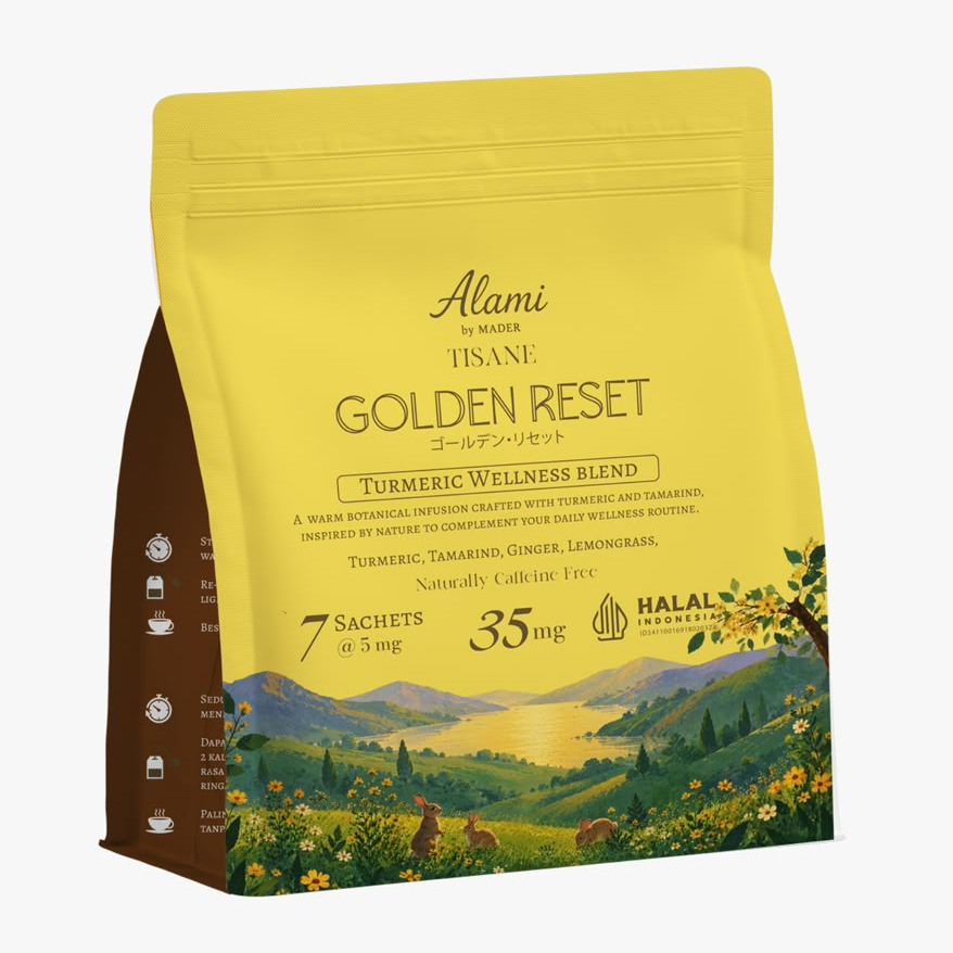 Golden Reset turmeric wellness tisane with Turmeric, Tamarind & Ginger – Alami by Mader