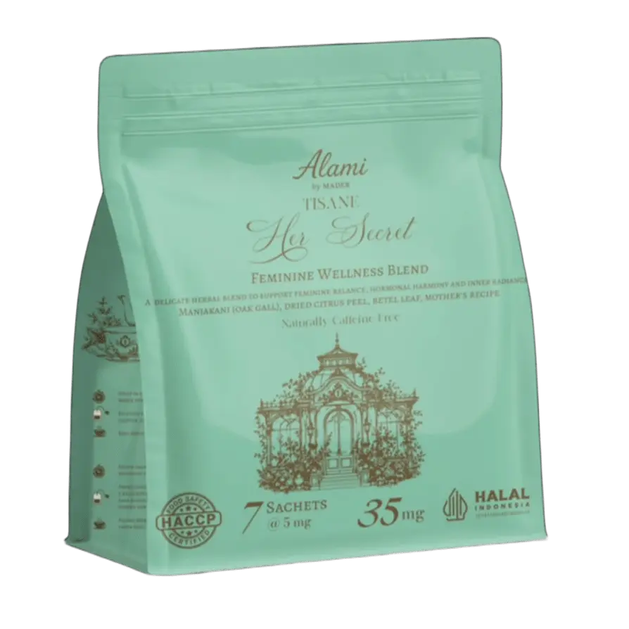 Her Secret feminine wellness tisane with Manjakani, Dried Citrus Peel & Betel Leaf – Alami by Mader