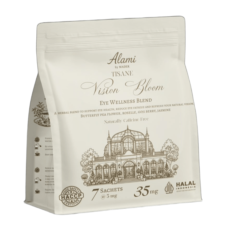 Vision Bloom eye wellness tisane with Butterfly Pea Flower, Roselle & Goji Berry – Alami by Mader